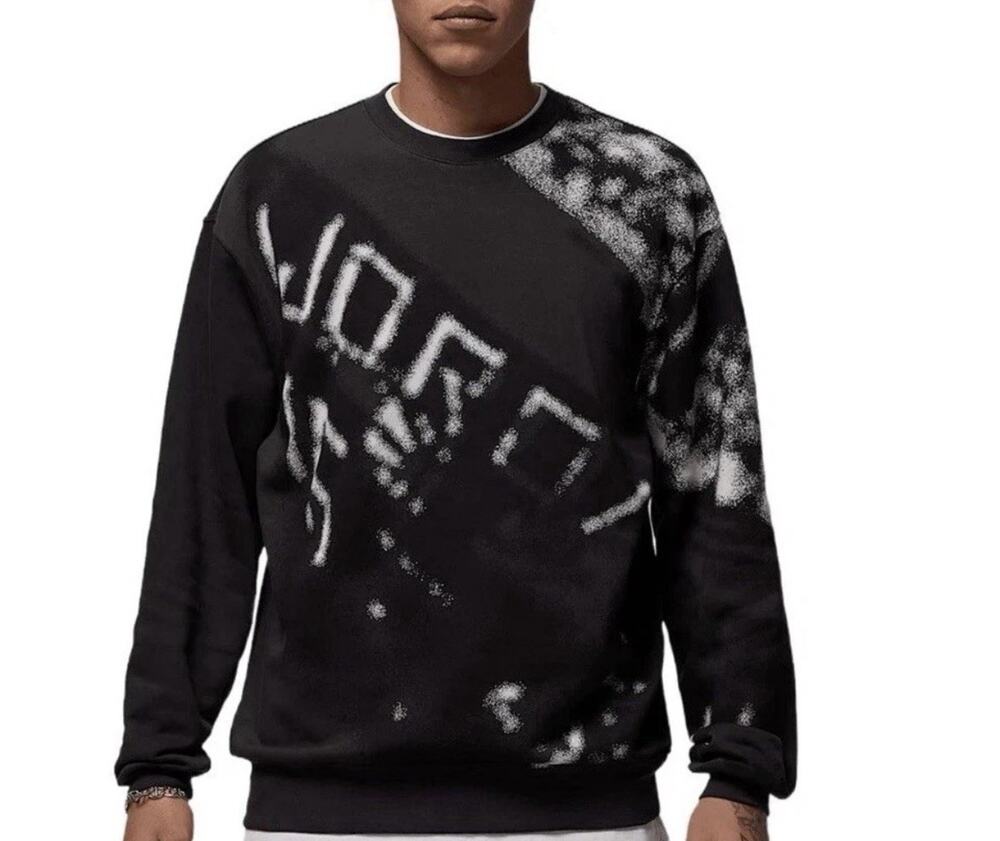 Jordan MVP Crew-Neck Fleece Sweatshirt Off Noir HF9313-045 SIZE XXL NWT